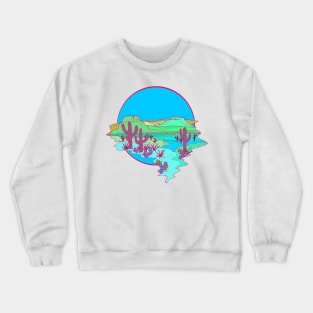 70s Desert Horizons-Desert Landscape Crewneck Sweatshirt